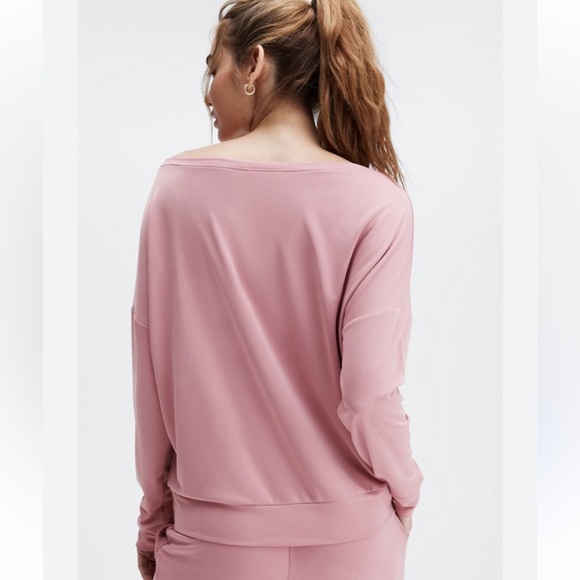 Fabletics Womens Terra pink‎ eco sleek boat neck pull over size L EUC - Picture 2 of 7